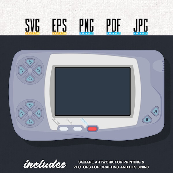 WonderSwan | SVG | BPA | Vecteur modifiable | PNG transparents et oeuvre d'art imprimable Ordinateur de poche pour jeu vidéo rétro