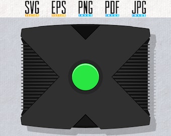 Xbox Printable Artwork | Editable SVG | EPS | Vector | Transparent PNG | Retro Video Game Console