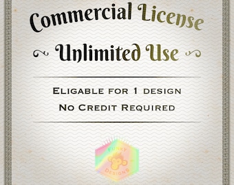 Commercial License for 1 design with unlimited use - No credit required