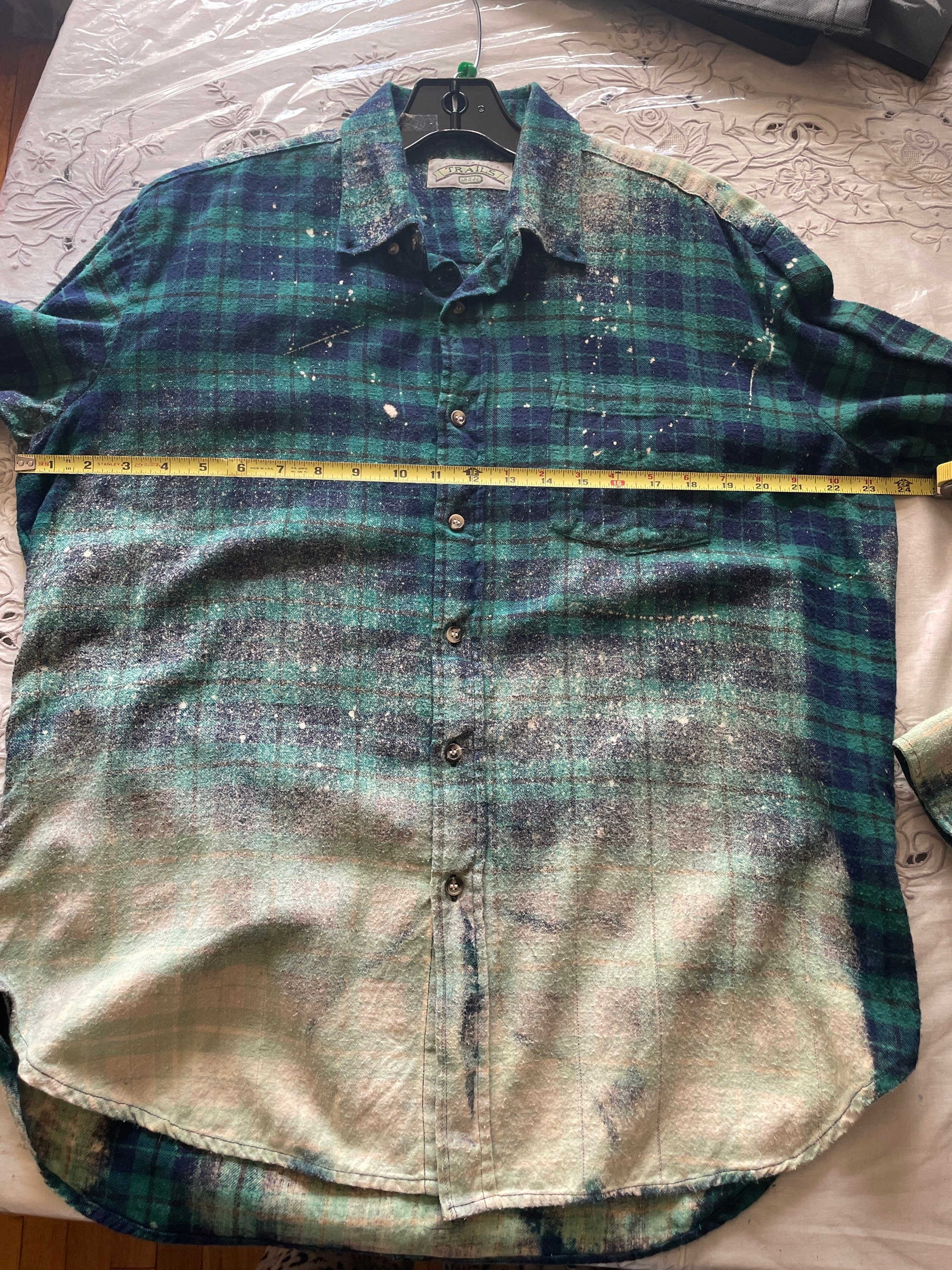 Upcycled Distressed Bleached Flannel Plaid Shirt Various - Etsy