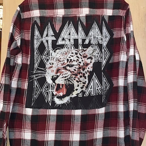 Def Leppard Grafik-t-Shirt Patch Flanell.  Unisex Herren M.