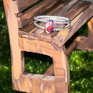 Dainty braided double band oval ring