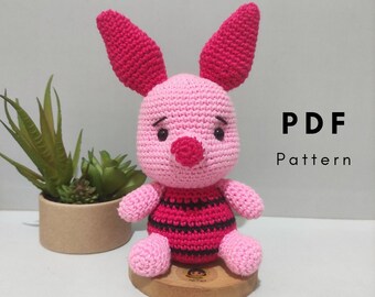 PDF Pattern - Pink Piggy Crochet Pattern - Pink Piggy Amigurumi - Digital File -