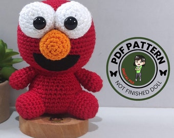 PDF Pattern - Red Monster Crochet Pattern - Red Monster Amigurumi - Digital File -