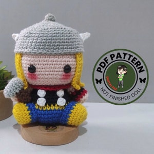 PDF PATTERN - God of Thunder Hero Crochet Pattern - God Thunder Amigurumi - Digital File -