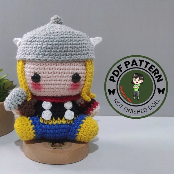 PDF PATTERN - Thor Crochet Pattern - Thor Amigurumi - Digital File -