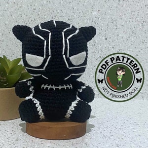 PDF PATTERN -Panther Man Crochet Pattern - Panther Man Amigurumi- Digital File -