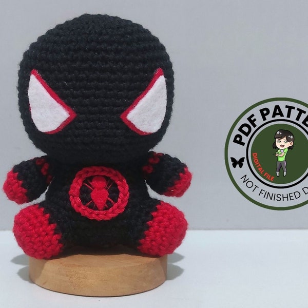 PDF Pattern - Spiderman Miles Morales Crochet Pattern - Spiderman Miles Morales Amigurumi - Digital File -