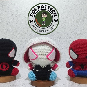 PDF PATTERN BUNDLE - Spiderman, Spider-Gwen, Spiderman Miles Morales Crochet Pattern - Digital File -