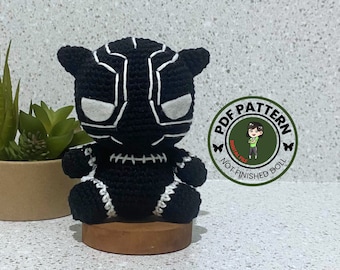 PDF PATTERN -Black Panther Crochet Pattern - Black Panther Amigurumi- Digital File -