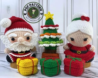 Mr. and Mrs. Santa Claus Crochet Pattern: Amigurumi Dolls (PDF Pattern)