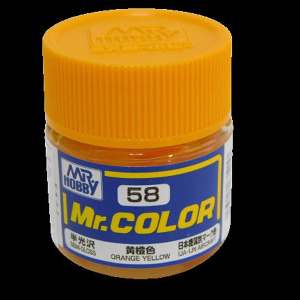 58 Semi Gloss Orange Yellow IJN IJA GSI Creos Mr Hobby Color Lacquer Paint 10ml