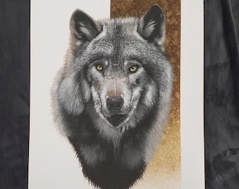 Limited Edition Wolf Art Print, Wildlife Giclee