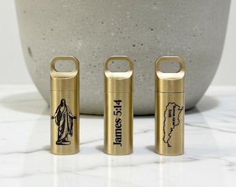 Personalized Priesthood Oil Vial |  Mormon Missionary Gift | Religious Gift | LDS oil vial | LDS Christmas Gift| Custom blessing oil | brass