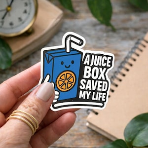 Funny Juice Box Diabetes Sticker | T1D Humor Vinyl Decal