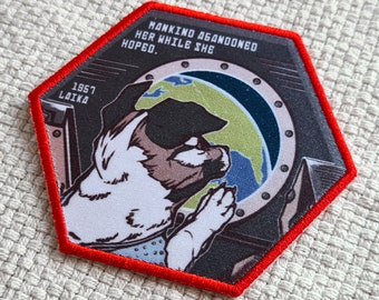 Laika, the dog who went to space and never returned home - Iron-on Patch
