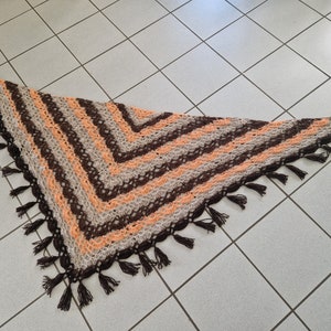 Autumn XXL shoulder cloth Handmade stole, self-crocheted cloth