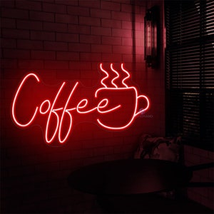Coffee Neon Sign Custom, Coffee Cup Neon Sign, Coffee Shop Decor, Coffee Sign, Cafe Sign Restaurant Door Sign Coffee, But First Coffee Sign