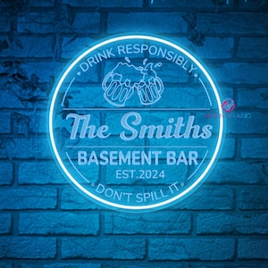 Fathers Day Gift Personalized Neon Sign Bar Custom Neon Basement Bar Sign Outdoor Neon Sign Whiskey Bar Neon Sign Light Up Bar Sign