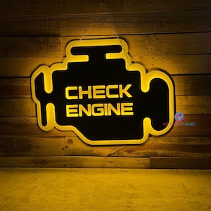 Check Engine Light Check Engine Neon Sign LED Garage Sign Car Sign Custom Neon Sign Birthday Gift For Dad Gift Him Husband Father Day Gift
