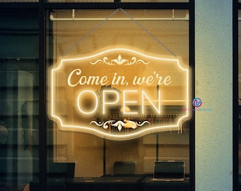 Open Sign For Business Hanging Sign We Are Open Sign Open Neon Sign Open LED Light Open Closed Sign Open Shop Sign Custom Storefront Sign