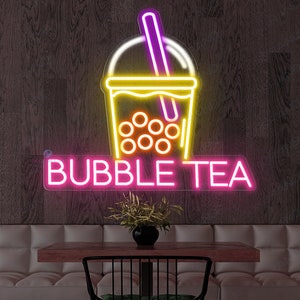 Neon Sign Boba Tea, Neon Sign Bubble Tea, Neon Signs, Neon Light, Neon Lights, BOBA Tea Shop Open, Led Neon Sign Custom, Shop Display