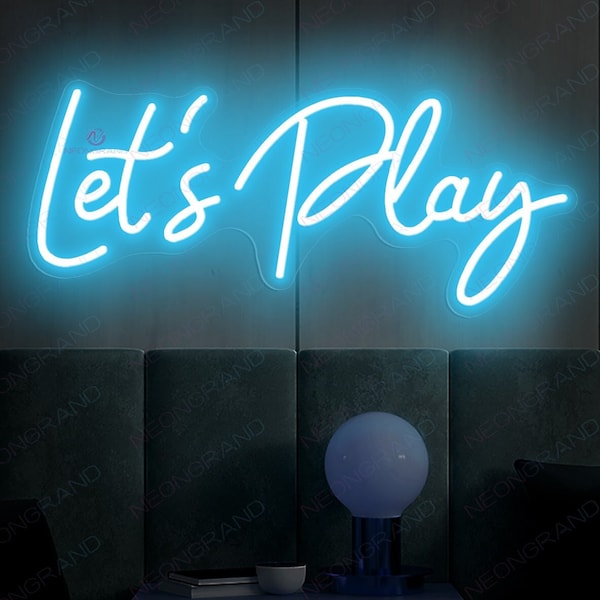 Let's Play Neon Sign Custom Playroom Decor Playroom Neon Sign Kid's Room Decor Lets Play Led Light Custom Neon Sign Game Room Wall Art