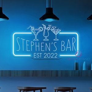 Personalized Bar Sign for Home Bar Decor Man Cave Decor Custom Bar Sign Beer Lover Gift Pub Sign Basement Bar Sign With Light Valentine Gift