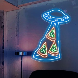 Pizza Neon Sign, Pizza Space Wall Decor, Pizza Slice Led Sign, Bar Neon, Custom Neon Sign, Neon Sign Custom, Food Neon Sign, Space Neon Sign