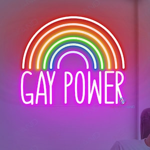 Znak neonowy Gay Power Gay Pride LED Light Rainbow Gay Sign Znak neonowy LGBTQ Pride Month Gift Lesbian Pride Led Light Niestandardowy znak neonowy