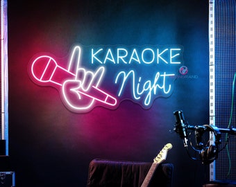 Karaoke Night Led Sign Karaoke Night Neon Sign Karaoke Room