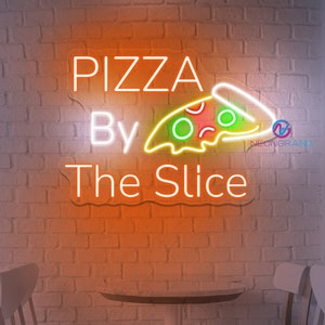 Pizza By The Slice Sign Pizza Open Neon Sign Pizza Decor Restaurant Neon Sign Pizza LED Pizza Neon LED Pizzaria Lamp Outdoor Neon Light