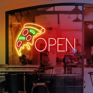 Pizza Open Neon Sign Custom Pizza LED Sign Pizza Restaurant Decor Food Truck Sign Kitchen Neon Sign Business Neon Sign Shop Display