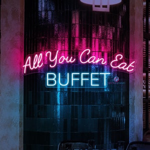Buffet Sign Buffet Neon Sign Decor Restaurant Decor Neon Sign Kitchen Decor Buffet Neon Sign Food Neon Sign Outdoor Neon Sign Kitchen Sign