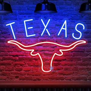 Letrero de neón LED de Texas, decoración del oeste, arte de pared con mapa de Texas, letrero de neón personalizado, letrero con mapa de estados para decoración del hogar, regalo del Día del Padre, regalo para novio
