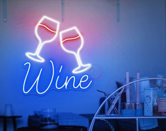 Wine Glasses Neon Sign Drink Bar Neon Sign Custom Home Bar Personalized  Neon Sign For Bar Decor Wine LED Neon Sign Cocktail Neon