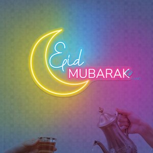 Ramadan Kareem Neon Sign Eid Mubarak Decor Ramadan 2024 Ramadan Mubarak Neon Light Eid Mubarak  LED Light Sign Customize Ramadan Gift