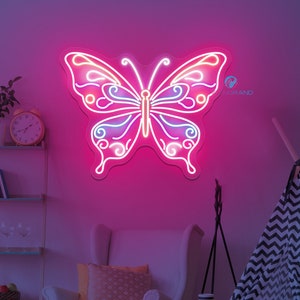 Butterfly Neon Sign Butterfly LED Sign Butterfly Wall Art Custom Neon Sign Aesthetic Room Decor Butterflies Art Decor Gift For Mom