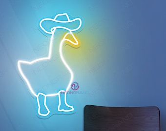 Goose Neon Sign Goose With Hat Cowboy Goose Sign Funny Goose Neon Sign Western Decor Silly Goose Sign Duck LED Light Custom Neon Sign