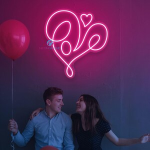 Liebes-Herz Valentine Leuchtreklame Valentinstag Geschenke Kundenspezifische Liebe Valentine Wand-Dekore glücklicher Valentinstag LED-Leuchte personifizierte Geschenke für sie