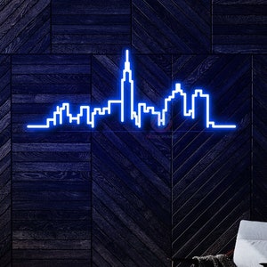 New York City Neon Sign Nyc Skyline Neon Sign City Neon LED Light, City Neon Sign, Custom Neon Sign, Skyline Neon Sign Custom Halloween Gift