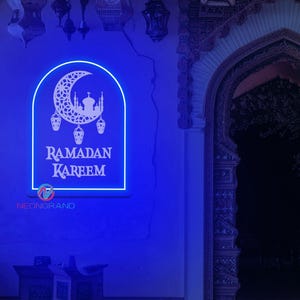 Ramadan Kareem LED Sign Ramadan Mubarak Neon Sign Custom Ramadan Decors Eid Mubarak Light Wall Sign Festival Party Decor Personalized Gifts
