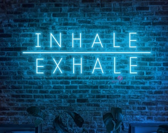 Inhale Exhale Neon Sign Inhale Exhale Wall Art Inhale Exhale Sign Yoga Neon Sign Pilates Art Motivational Neon Sign Breathe Neon Gym Sign
