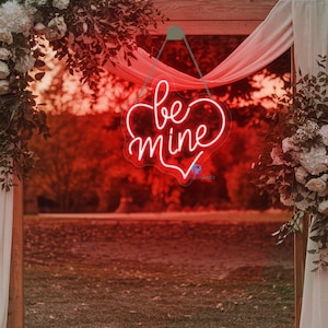 Be Mine Leuchtreklame Benutzerdefinierte Valentinstag Leuchtreklame Paar Zimmer Dekor Hochzeit Leuchtreklame Personalisierte Leuchtreklame Geschenk für Valentinstag Hotelzimmer Dekore
