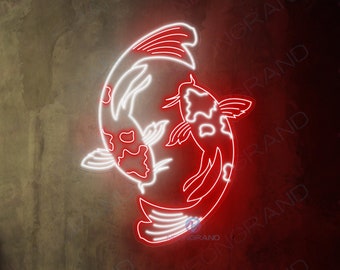 Valentines Gift Koi Fish Neon Sign, Koi Neon Sign Custom Japan Neon Sign Japan Neon Sign Kanji Neon Sign, Japanese Neon Sign Japanese Decor