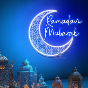 Ramadan Mubarak Neon Sign Ramadan Kareem LED Sign Custom Ramadan Decors Eid Mubarak Light Wall Sign Festival Party Decor Personalized Gifts