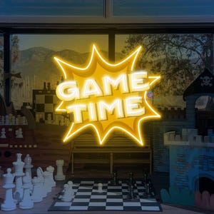 Game Time Neon Sign LED Wall Light for Gamers Game Room Playroom Man Cave Kids Room Party Decor Gaming Setup Gift Idea