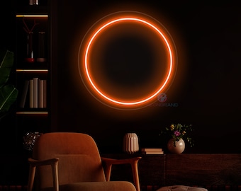 Circle LED Neon Sign, Zen Circle Neon Sign, Japanese Enso Sign Decoration, Japanese Neon Sign, Custom Japanese Neon Sign, Neon Sign Custom