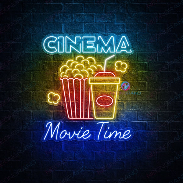 Enseigne néon cinéma néon lumière LED cinéma salle de cinéma décoration murale film cinéma maison film et enseigne LED pop-corn