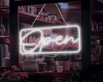 Hanging Open Sign Neon Open Sign For Business LED Open Sign For Window Open Sign Light Up Open Sign Store Front Sign Custom Open Sign